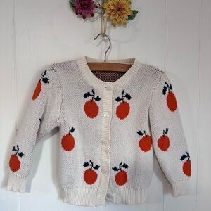 Girls Cream Cardigan with Oranges